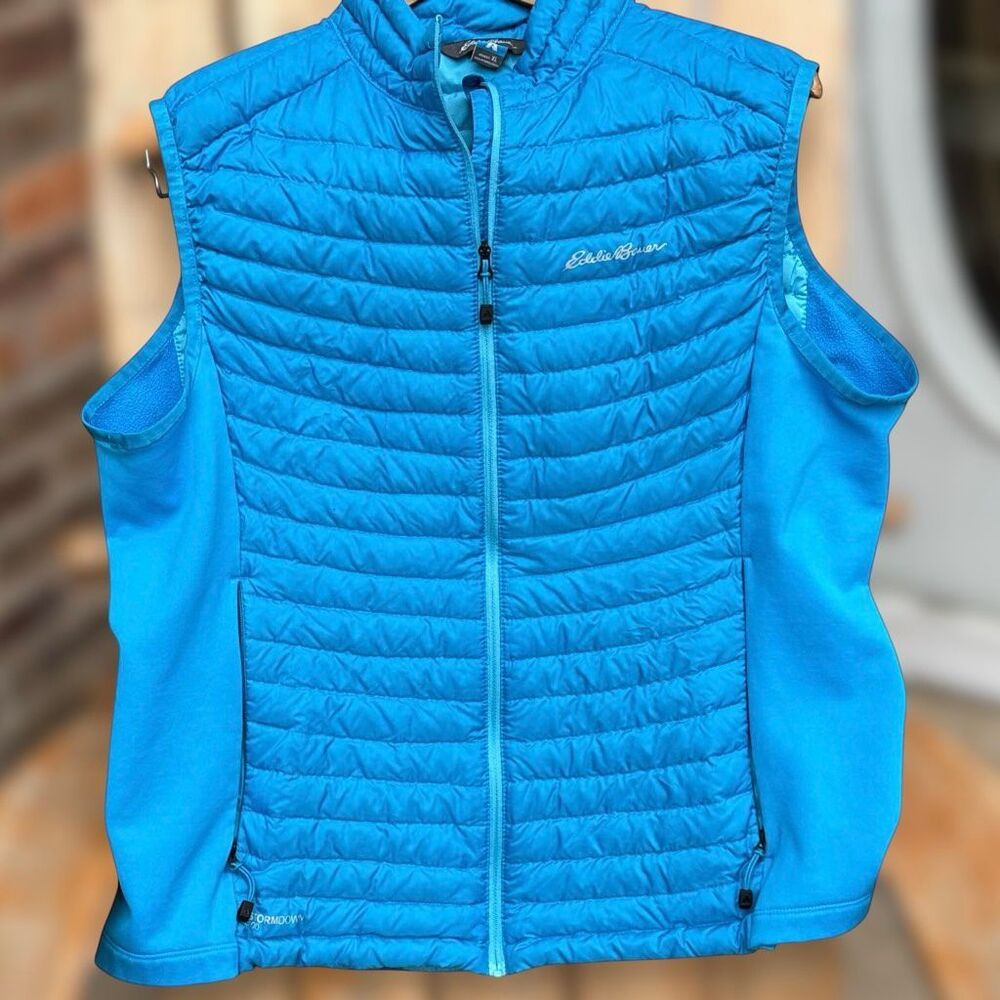 Eddie Bauer Goose Down Storm Down 800 Blue Vest Women's size XL - Picture 10 of 10
